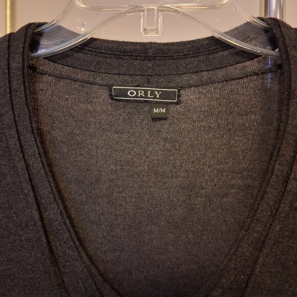 NWOT Orly Maxi V neck Long Sleeve Gray Teal Dress Cardigan Fall Winter Dresses - Picture 8 of 8